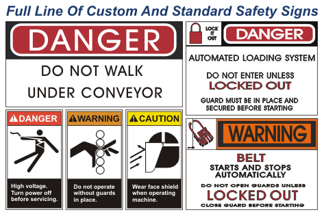 Line Of Industrial Safety Signs